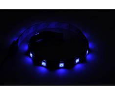 SilverStone SST-LS01A - Cinta de luz modding para carcasa de PC, luz LED azul brillante, 30cm, 15LEDs