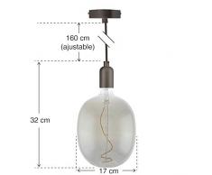 NUEVA Colección 2020-21 de NOVATEK - Lámpara Techo - con Bombilla GIGANTE de LED Hecho a MANO, idea para Salón, Comedor, Dormitorio, Vintage, Restaurante, Bar, etc. Modelo: MAYFAIR (SMOKE)