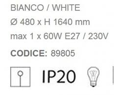Ideal Lux York PT1 - iluminación de suelo (Dormitorio, Salón, Rojo, Color blanco, Madera, Tela, Metal, Madera, 70W, E27, 230V)