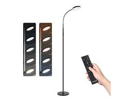 Tomons Lámpara de Pie, 12W Lámpara de Pavimento LED con Intensidad continua y Ajuste de Temperatura/Color con Control Remoto, para Sala de Estar, Dormitorio, Oficina, Estudio - Negro