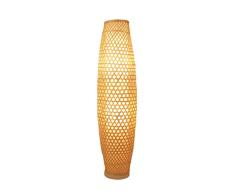 Lámparas de pie Bamboo Wicker Rattan Shade Jarrón Lámpara de pie Accesorio Rústico Asiático Japonés Arte nórdico Luminaria Luminaria Vertical Estándar Lámparas de pie Iluminación de Interior Lámparas