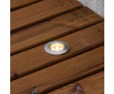 Konstsmide 7639-000 - Mini focos de suelo (6 unidades, 3,5 x 3,5 x 5 cm, IP44, acero inoxidable y cristal)