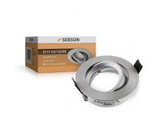 SEBSON® Foco empotrable techo, orientable, redondo, aluminio, incl. GU10 casquillo (LED/Halógeno)