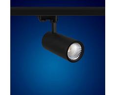 Foco LED de 3 fases para sistema de raíles, 30 W, S30B-D60, luz blanca cálida