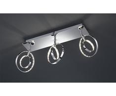Reality Prater - Barra de foco para interior, SMD - LED, 3 x 4,5 W (incluida), 3 x 400 lm, 3000 K, color cromo