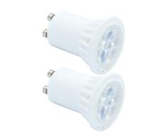 2 PACK AC 220V 4W GU10 Bombilla LED Equivalente 40W Halógeno, 120°de Haz Blanco Frío 6000K 400LM Para Empotrado, Iluminación de Riel [Clase de eficiencia energética A+++]