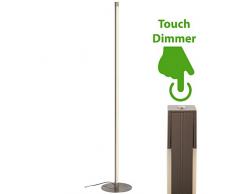 Briloner Leuchten 1375-012 Led lámpara, pie de 2 luces, regulable, 1800 lúmenes, metal, 17.3 w, Matt Nickel, Ø245 x 1.480 mm (ØxH)