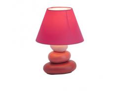 Brilliant 92907/01 Paolo - Lámpara para mesilla de noche (cerámica y tela, 23 cm x 17 cm), color rojo