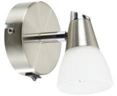 Reality Leuchten R8811-07 - Lámpara de Pared Halógena (Níquel Mate Y Cristal blanco, Incluye 1 Foco G9)