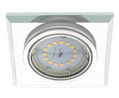 Trango 5-pack diseño LED luz de techo de iluminación empotrada proyectores empotrables hecho de vidrio y aluminio cortadas a mano TG6729S-05GU5SD incl. 5x GU10 regulable bombillas LED