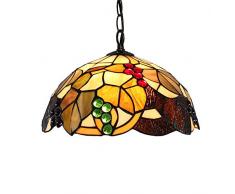 ZDHG Lámpara De Techo De Tiffany De Estilo Clásico, Vidrieras Pantalla Bellamente Decorado para La Cocina Sala De Estar Sótano Dormitorio Loft Cafe(30CM)