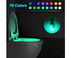 2 Pc 16 colores UV Sanitizer WC luz de noche, Sensor de movimiento activado LED Lamp, Divertido baño Iluminación añadir en el cuenco brillante asiento con aromaterapia Ambientador Novedad regalos