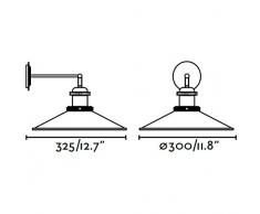 FARO BARCELONA 65133 - Marlin Aplique, 40W, Cuerpo de Acero, Color Negro (Bombilla no incluida)