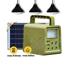 ECO-WORTHY Kit de iluminación solar de 18 W Kit de sistema completo de iluminación solar para el hogar con bombillas LED 180 lms/W para emergencias, huracanes, camping con cargador solar USB