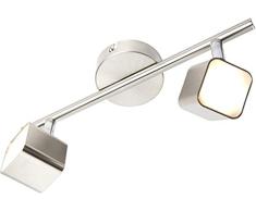 QAZQA Moderno Plafón/aplique acero inclinable LED - BART 2 Plástico/Metálica Cubo Incluye LED Max. 2 x 8 Watt