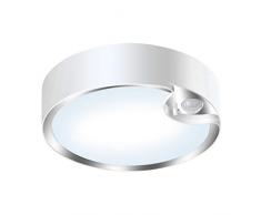 Yurnero - Lámpara de techo con sensor de movimiento, funciona con pilas, ultra brillante, luz de interior, para escaleras, pasillos, lavandería, sótano, almacén, 300 lm (batería no incluida)