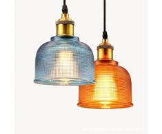 fltrade Modern cristal iluminación de techo LED Vintage industriales - Lámpara de techo Φ 15 cm para salón comedor restaurante Sótano 40W 220V,Azul