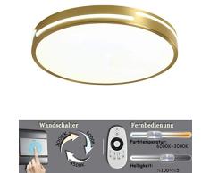 YUPIN Lámpara De Techo LED,Plafon Minimalista Moderna Ultradelgada,con Control Remoto Regulable,Todo Acrílico De Bronce Redondo,Iluminación De La Cocina De La Sala De Estar Dormitorio,41cm27W
