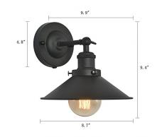 TANGSHI Vintage Apliques de Pared Retro Metal Industrial Bañadores de pared Lámpara de Pared Ajustable Lámpara de luminaria, Casquillo E27, Color Negro
