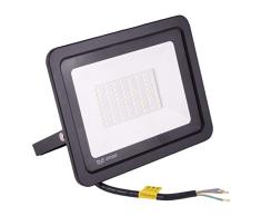 POPP® Foco Proyector LED 50W para uso Exterior Iluminación Decoración 6000K luz fria Impermeable IP65 Negro y Resistente al agua. (50)