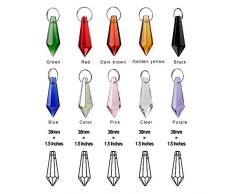 H y D 50 38 mm cortina de lámpara colgante lámpara de araña prismas gotas de carámbanos de cristal portavelas DIY partes varios colores 