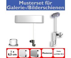 Neumann Bilderrahmen Juego de Muestra para Imagen más carriles con Deslizadores, galería rieles fijados en Blanco del Sistema, para Colgar Cuadros Incl. Accesorios
