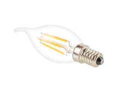 10X E14 Edison LED 4W Filamento LED COB Vela del LED 400LM Bombilla Retro Vintage LED Blanco Cálido 2700K Bombilla de Filamento AC 220V