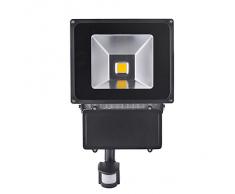 2x 100 Watt Blanco Cálido Proyector LED con Detector de Movimiento IP65 AC 85-265V