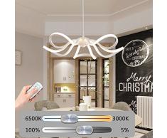 LED Lámpara Colgante Comedor 65W Regulable Colgante de Luz Metal Lámpara de Techo Moderno Luz de Suspensión Diseño Altura Ajustable Interior Iluminación por Oficina Restaurante Con Control Remoto