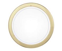 Eglo 83157 Interior E27 Latón iluminación de techo - Lámpara (Dormitorio, Cocina, Salón, Latón, IP20, Cepillado, Blanco, Alrededor)