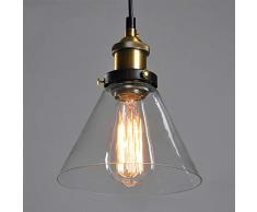 Techo transparente araña de lámpara de techo de sombra cortina de cristal araña de reequipamiento lámpara de techo Vintage Retro techo industriales Lámpara de techo E27