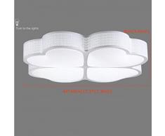 HomeLava Lámpara de Techo con 4 LED Tira de Luz /Mando a Distancia / Luz regulable para Salón / Dormitorio/ Cocina/ Oficina /Hotel,Blanco