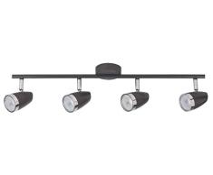 Lámpara LED Spot Sistema de raíles Karen de plástico/metal plástico gris gris/cromo B: 60,5 cm H: 8 cm