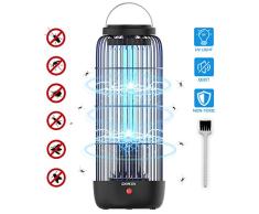 Lámpara Antimosquitos Electrico, 11W 40m² 360°UV No Tóxicos Mata Mosquitos Interior, Repelente Mosquito Insectos Moscas Polillas, 2 en 1 Luz de Noche Portátil para Habitación, Cocina, Hogar, Oficina