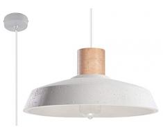 sollux Lighting Afra – Lámpara de techo, Concrete, color blanco, Natural Madera