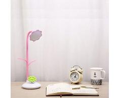 lámparas de escritorio Sannysis Lámpara LED ajustable 350 lúmenes, Puerto USB para cargar, lámpara de trabajo, Soporte para teléfono móvil, diseño de girasol para Relax, Estudio, Lectura (rosa)