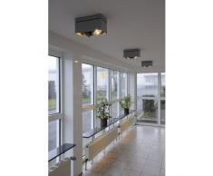 SLV LED Lámpara de techo karda Mod para una iluminación interior | de inclinación y - Lámpara de techo LED, Focos de techo, spot lámpara de interior | zweifl ammig, rectangular, Plata Gris, GU10, Max 75 W, E - A + +