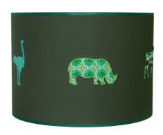 Taftan - Pantalla para lámpara de techo colgante, diseño de safari (35 cm de diámetro), color verde
