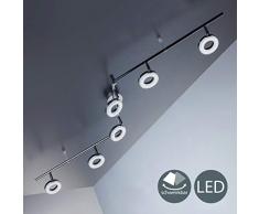 Lámpara LED de techo I Focos redondos I Orientables y giratorios I Incluye 6 focos LED I Cromado I 230 V I IP20 I 6 x 4 W
