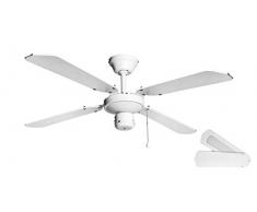 Orbegozo CF 03105 B - Ventilador de techo sin luz, 50 W de potencia, 4 palas reversibles y 3 velocidades, blanco, diámetro de 105 cm