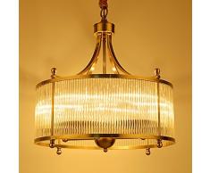 La KUAIDUUD candelabros de bronce salón restaurante salón de luz lámpara de techo de vidrio lámparas de bronce , 3-color de luz de 50cm de diámetro,