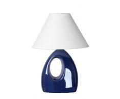 Lucide 14558/81/35 Hoal - Lámpara de mesa (cerámica y algodón), color azul