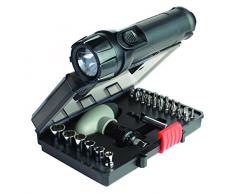 Black+Decker A-7224 - Set de emergencia con linterna, herramientas y chaleco, color negro