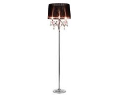 [lux.pro] Lámpara de pie LED estilosa y moderna - 3xE14 / 40W - negro/cromo