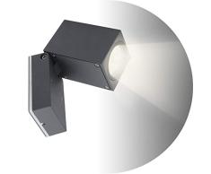 Topmo-plus 5W Bañadores de pared para interior / exterior resistente al agua IP65 foco de aluminio / sala de estar / terraza / jardín GU10 luces incluidas 10CM gris (Blanco natural)