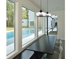 Homelava Lámpara Colgante de Cristal Base E27 Lámpara de techo colgante para Salón/Dormitorio/Oficina/Tienda, Transparente