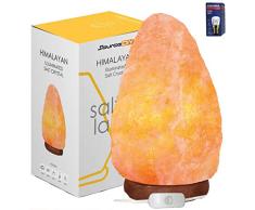 100% Auténtico 2-3 KG Natural Rosa del Himalaya Lámpara de cristal de roca de sal con control de botón y enchufe Euro Premium y calidad fina de SourceDIY®.