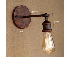 LINGJUN Lámpara de Pared Vintage Industrial Apliques de Bronce Antiguo Ajustable Luz E27 Decoración Casa Bar Restaurante Cafetería Club Estudio Oficina (Ferruginosa)