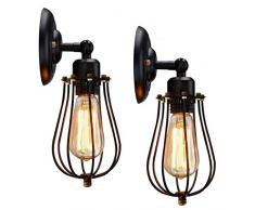 2 piezas Apliques de Pared Vintage Adjustable Metal Lampara Rustica Retro Lámpara Industrial de Pared luces para la Salon, Cocina, Desván, Restaurante, Cafe Decoración(Bombillas No Incluidas)