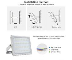 200W LED Blanco frío IP67 impermeable Foco Proyector Reflector de la Lámpara LED Seguridad Luz Brillante luz de Inundación al aire Libre 220V Para el Jardín, Cartelera, Almacén (200W)